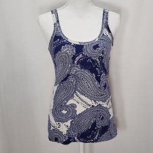 Banana Republic Navy Paisley Tank size L🦋